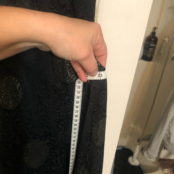 Norma Walters size 10 Black & Gold silk print BIAS cut maxi skirt with side zip - Picture 13 of 16